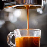 Pulling a shot of PT's espresso
