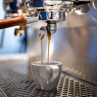 Pulling a shot of PT's Southpaw Espresso